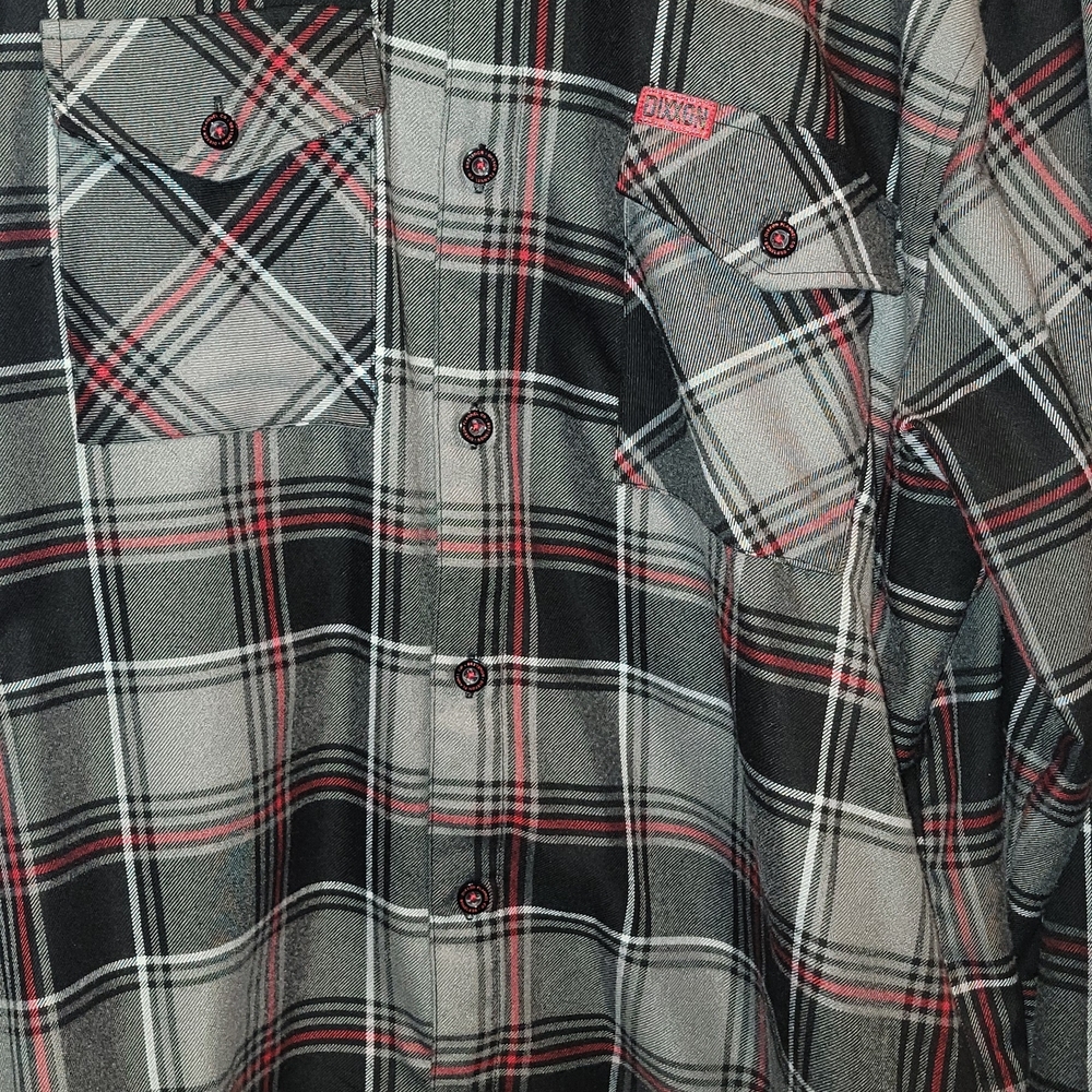 Authentic DIXXON Heritage Men's Black and Red Plaid Shirt